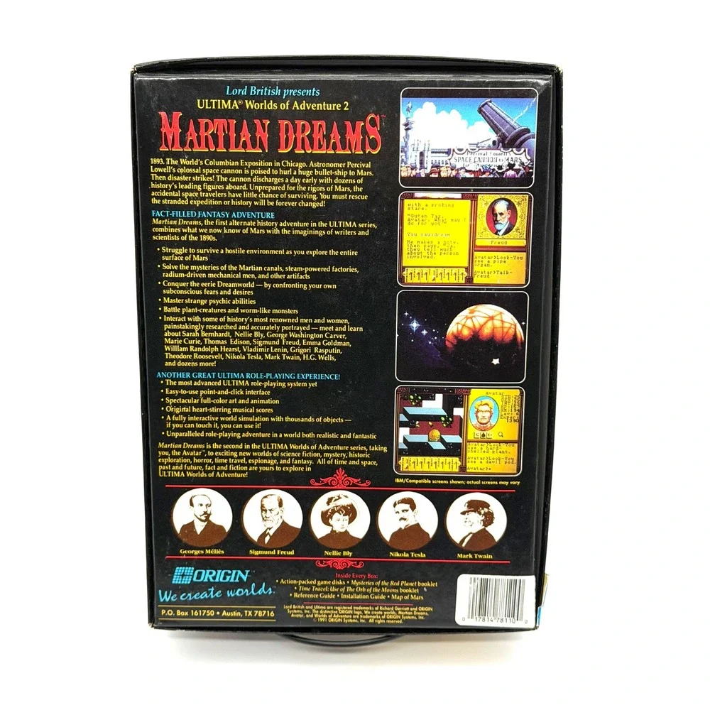 Ultima Worlds of Adventure 2 Martian Dreams PC Big Box Complete 1991 5.25 Game